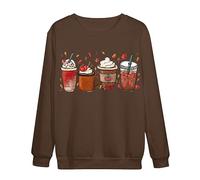 Halloween Women's Pullover Novelty Pumpkin Cat Bat Ghost Spider Printed Sweatshirts Ladies Round Neck Long Sleeve Cute Top Fall T Shirts Outfits I-205