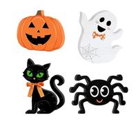 Halloween Wooden Signs - Halloween Tiered Tray Decor | Black Cat Ghost Pumpkin Spider Signs | Happy Cute Farmhouse Tiered Tray Decor Items, Rustic Decorative Sign for Home Table House Room