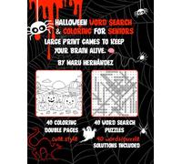 Halloween Word Search & Coloring for Seniors: Large print games to keep your brain alive.