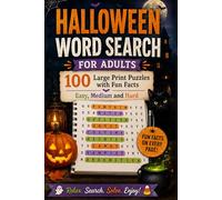 Halloween Word Search for Adults: 100 Large Print Puzzles with Fun Facts - Easy, Medium and Hard