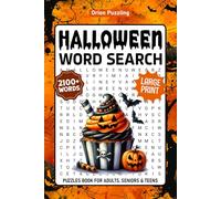 Halloween Word Search Puzzles For Adults Large Print: 2100+ Words, Fun & Spooky Themed Word Find Puzzle Book For Seniors, Autumn Word Searches With Solutions