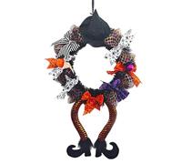 Halloween Wreath Front Door Sign - Spooky Witch Leg Front Door Sign