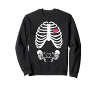 Halloween X-Ray Gravidanza Shirt Aspettando Twins Babies Felpa