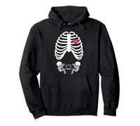 Halloween X-Ray Gravidanza Shirt Aspettando Twins Babies Felpa con Cappuccio