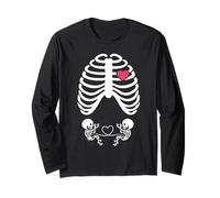 Halloween X-Ray Gravidanza Shirt Aspettando Twins Babies Maglia a Manica