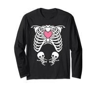 Halloween X-Ray Gravidanza Top Expecting Twins Babies Design Maglia a Manica