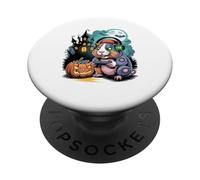 Halloween Zombie Cavia Gamer Castello Infestato Gaming PopSockets PopGrip Adesivo