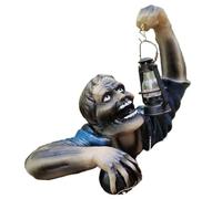 Halloween Zombie Crawling Horror Decor Led Lights Zombie Holding Lanterna Decorazione Esterna Statua Halloween Figurine Luce Ornamenti puntelli groundbreaker animatronic resina figura groundbreaker