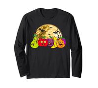 Halloween Zombie Frutta Mostri Luna Piena Vegan Vegetarier Maglia a Manica