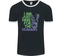 Halloween Zombie Just Here For The Humans Uomo Ringer Fotl