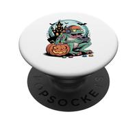 Halloween Zombie Rana Gamer Castello Infestato Video Gaming PopSockets PopGrip Adesivo