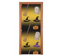Halloween zucca arancione strega copertura della porta decorazione 91,4 x 248,9 cm porta banner decorazione festa forniture L