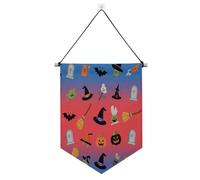 Halloween zucca arancione strega decorazioni di Halloween banner gancio per parete con asta telescopica bandiera banner decorazioni da appendere per ufficio, scuola, aula, dormitorio, casa suministros