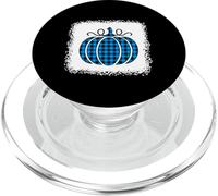 Halloween Zucca Bleached Blu e Nero Buffalo Plaid Uomini PopSockets PopGrip per MagSafe