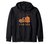 Halloween Zucca Bufalo Plaid Camion Hello Tree Foglie Autunnali Felpa con Cappuccio
