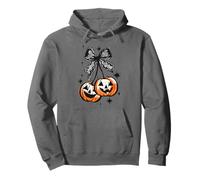 Halloween Zucca Ciliegie Arco Coquette Spooky Ghost Bow Felpa con Cappuccio