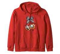 Halloween Zucca Ciliegie Arco Coquette Spooky Ghost Bow Felpa con Cappuccio