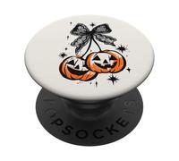 Halloween zucca ciliegie arco Coquette Spooky Ghost Bow PopSockets PopGrip Adesivo