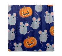 Halloween zucca gialla animale decorativo doccia impermeabile Western doccia tenda con gancio poliestere lungo lavabile tenda da doccia fodera per bagno cortinas a prueba de agua para ba?o