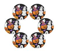 Halloween zucca gialla decorazioni di Halloween tovagliette rotonde panno moderno reversibile tovagliette trapuntate individuales para mesa de comedor Azul 39,1 x 39,1 cm Set di 6