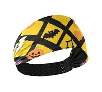 Halloween zucca gialla partito no slip donna moda fasce elastiche testa sudore fasce per le donne per lavare il viso Allenamenti make up Pallavolo