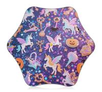 Halloween zucca gialla unicorni ombrelli per la pioggia per bambini Antivento Ombrelli impermeabili con striscia riflettente (scenario) Pinch-Proof per esterno