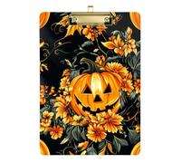 Halloween Zucca Giallo A4 Metallo Clip Board Menu Appunti per Ristoranti Hard Board per i compiti a casa Pediatrico Dimensioni 9 x 12