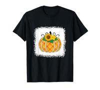 Halloween Zucca sbiancata Arancione e Nero Buffalo Plaid Maglietta