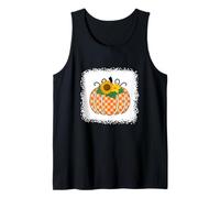 Halloween Zucca Sbiancato Arancione Bianco Buffalo Plaid Donne Canotta