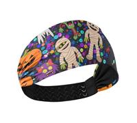 Halloween Zucca Zombie Creepy no slip larghe fasce per le donne Elastici per capelli per le donne per gli allenamenti make up Calcio Yoga vendas para el pelo mujer