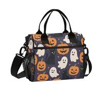 Halloween zucche e fantasmi gatti neri borsa pranzo uomo isolato pranzo scatole con tracolla adulto università S