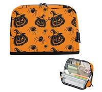 Halloween Zucche nere Cappelli Strega Astuccio con cerniera Astuccio Grande Matita Borse di Stoccaggio Aula Penna Bag Ragazzi Floreale Rosa Organizzatore Rientro a Scuola Forniture