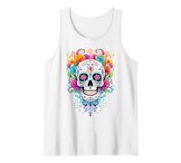 Halloween Zucchero Teschio Fiore Calavera Dia De Los Muertos Canotta