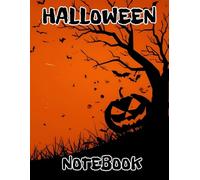 Hallowen Notebook: Spooky orange lined halloween school journal for kids 7-14 age 100 lined pages for the entire month of October 8.5x11 matte softcover