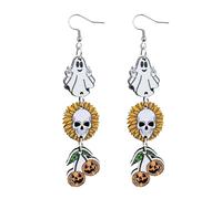 Hallowen Orecchini per Ragazze Orecchini di Halloween con bordo da Europa e America Orecchini in acrilico con zucca Halloween3 (B, One Size)