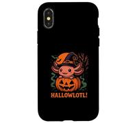 Hallowlotl Cute Axolotl Halloween Pumpkin Witch Custodia per iPhone X/XS
