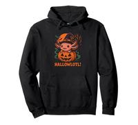 Hallowlotl Cute Axolotl Halloween Pumpkin Witch Felpa con Cappuccio