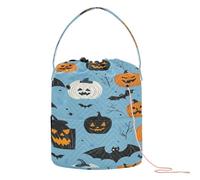 Hallowmas All Saints' Day Modello Blu Crochet Yarn Bag Knitting Needle Storage Borsa da viaggio portatile per strumenti all'uncinetto Accessori per maglieria