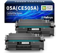 Halloya 05A 05X CE505A CE505X CE505D CE505AD CE505XD Cartuccia Toner Ricambio Compatibile per LaserJet P2035 P2055DN P2035N P2055 P2055D P2055X P2030 P2050 (2 Nero)