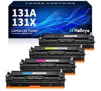 Halloya 131X Compatibili Cartucce di Toner per HP 131A CF210A 131X CF210X CF211X CF213X CF212X per Laserjet Pro 200 Color MFP M276n M276nw M251n M251nw (Nero Ciano Magenta Giallo, 4-Pack)