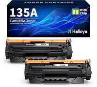 Halloya 135A W1350A Toner con chip Compatibile con HP 135A W1350A 135X W1350X Compatibile con Laserjet M209 M209dw MFP M234 M234dw M234sdw M234sdn Stampanti(Nero, 2-Pack)