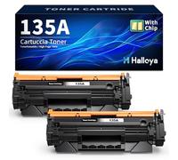 Halloya 135A W1350A Toner con chip Compatibile con HP 135A W1350A 135X W1350X Compatibile con Laserjet M209 M209dw MFP M234 M234dw M234sdw M234sdn Stampanti(Nero, 2-Pack)