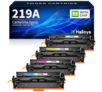 Halloya 219A 219X Toner 4-Pack Compatibile per HP 219A 219X per Color Laserjet Pro MFP 3302FDW 3302SDW 3302FDN 3302FDNG 3302FDWG 3302SDWG 3202DN 3202DW W2190A Nero Ciano Magenta Giallo