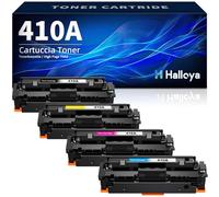 Halloya 410A CF410A Toner Compatibili per HP 410A 410X CF410A Toner per Color LaserJet Pro MFP M377dw M477fdn M477fdw M452nw M452dn M477 M477fnw M477dw M452 (4 Pack)