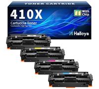 Halloya 410X CF410X Toner Compatibile con HP Color LaserJet Pro MFP M477fdw | 410A CF410A Compatibile con HP Color LaserJet Pro MFP M477fdn M377dw M452nw M452dn M477fnw M477dw M477 M452 (4 pezzi)