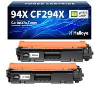 Halloya 94X CF294X Cartuccia toner Compatibile per HP 94X 94A CF294X per hp laserjet pro mfp m148dw per LaserJet Pro M148fdw M149fdw M118dw M148 M149 Alto rendimento 2800 Pagine (2 Nero)