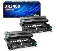 Halloya DR3400 DR-3400 Tamburo compatibile Compatibile con Brother HL-L5000D L5100DNT L5200 L6250DN L6300DWT L6400DWT DCP-L5500DN L6600DW MFC-L5700DNLT L5700DW L5750DW L6800DWT L6900DWT(2 Pack)