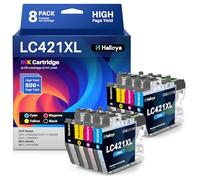 Halloya LC421XL LC-421XLVAL LC421 XL Alta Capacità Cartucce Compatibili per Brother LC421 LC-421XL per MFC-J1010DW DCP-J1050DW DCP-J1140DW DCP-J1800DW (4-Pack)