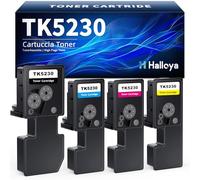Halloya TK5230 Compatibili Cartucce di Toner Sostituzione per Kyocera TK5230 TK-5230 per ECOSYS M5521CDN M5521CDW P5021CDN P5021CDW (confezione da 4)