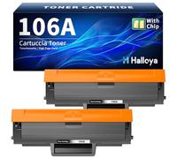 Halloya Toner 106A W1106A compatibile con HP 106A Toner per HP Laser MFP 137fwg Toner Nero per Laser 107w Toner 107a 107r MFP 137fwg 137fnw 135wg 135w 135a 135r (confezione da 2, nero)